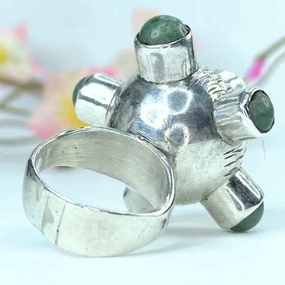 JR9641 Rachel Gera Sterling Silver and Gemstone Sputnik Ring 16.5g s6.75